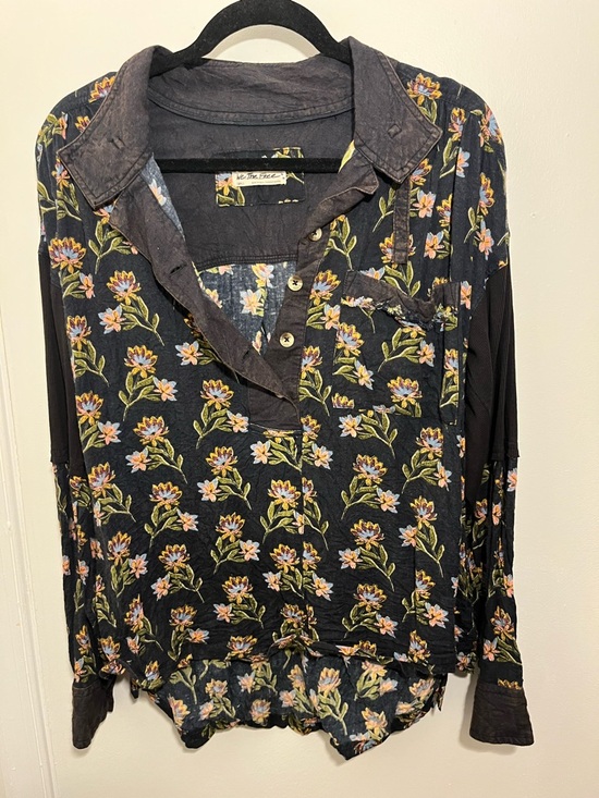 Free People We The Free Summer of Surf Pullover Button Henley Top - Picture 15 of 15